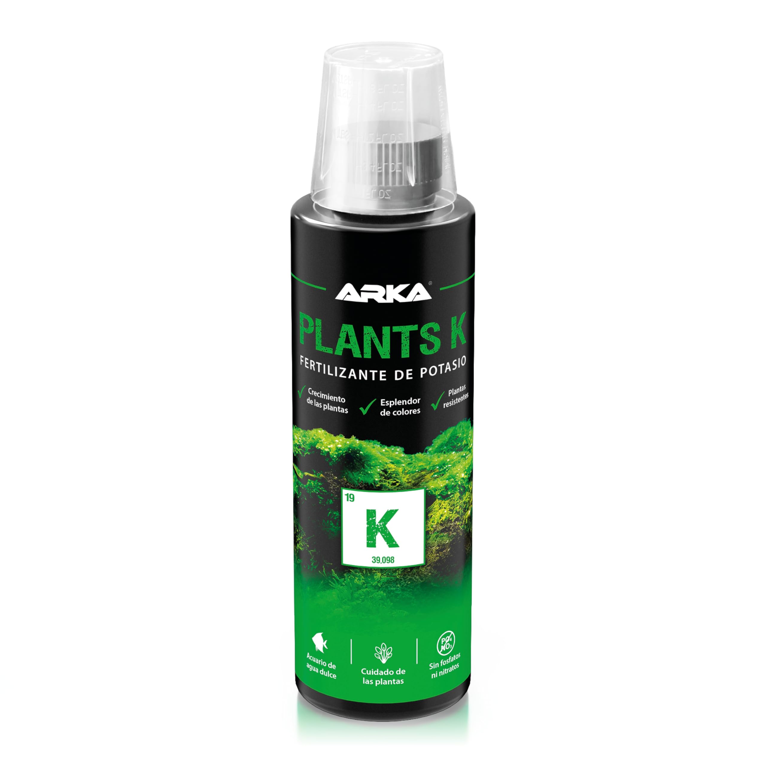ARKA Plants K – Fertilizante líquido de potasio para Plantas de Acuario, Altamente Concentrado, Transparent