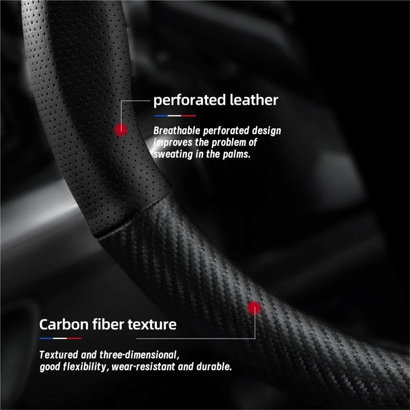 Cubierta Volante Funda De Volante para Jeep para Compass para Wrangler JK JL para Renegade para Grand para Cherokee Cubre Volante Coche(Mocha Carbon L)
