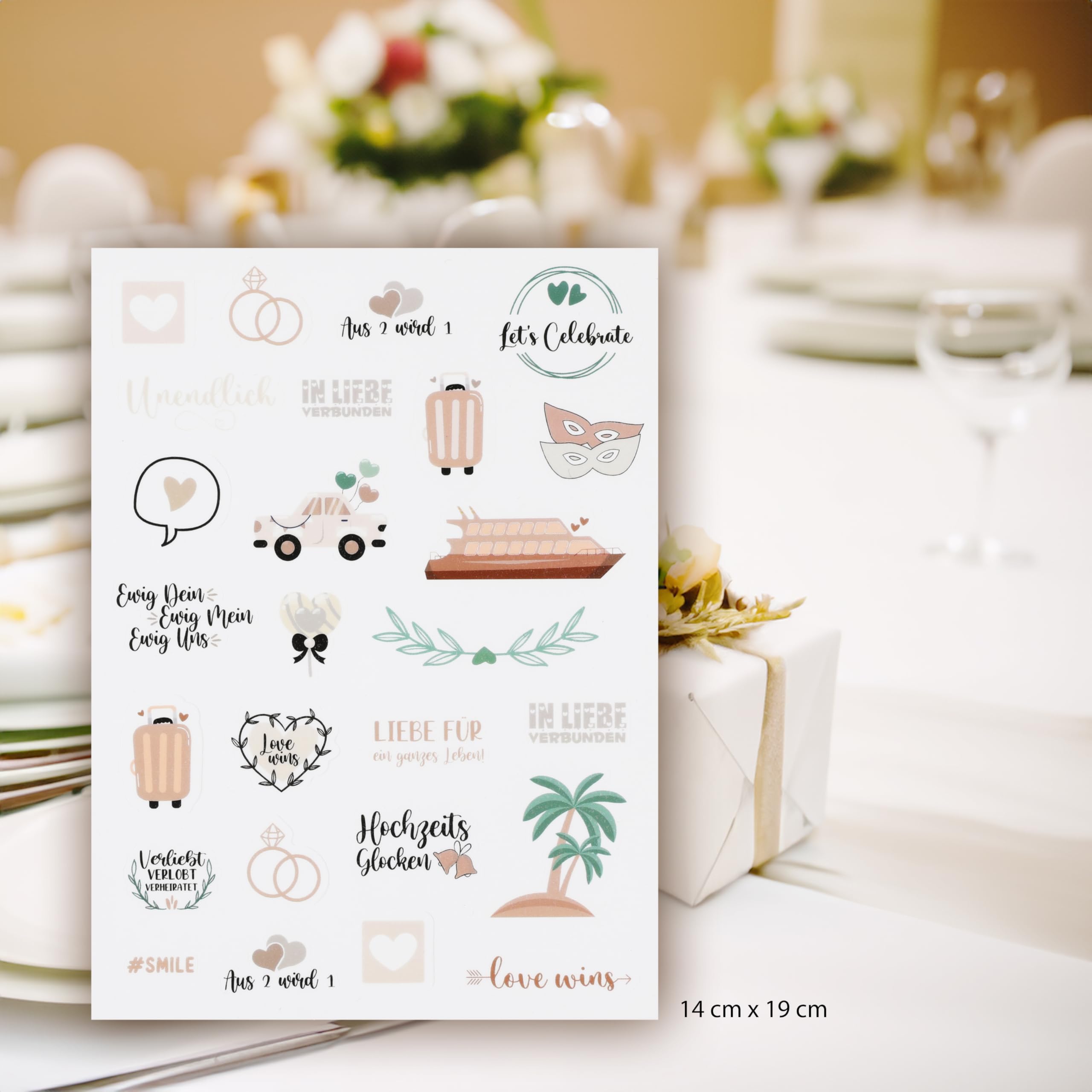Stickers Mariage Vintage - 230 Motifs, 4 Feuilles 29x21 Cm, PVC Imperméable - 7