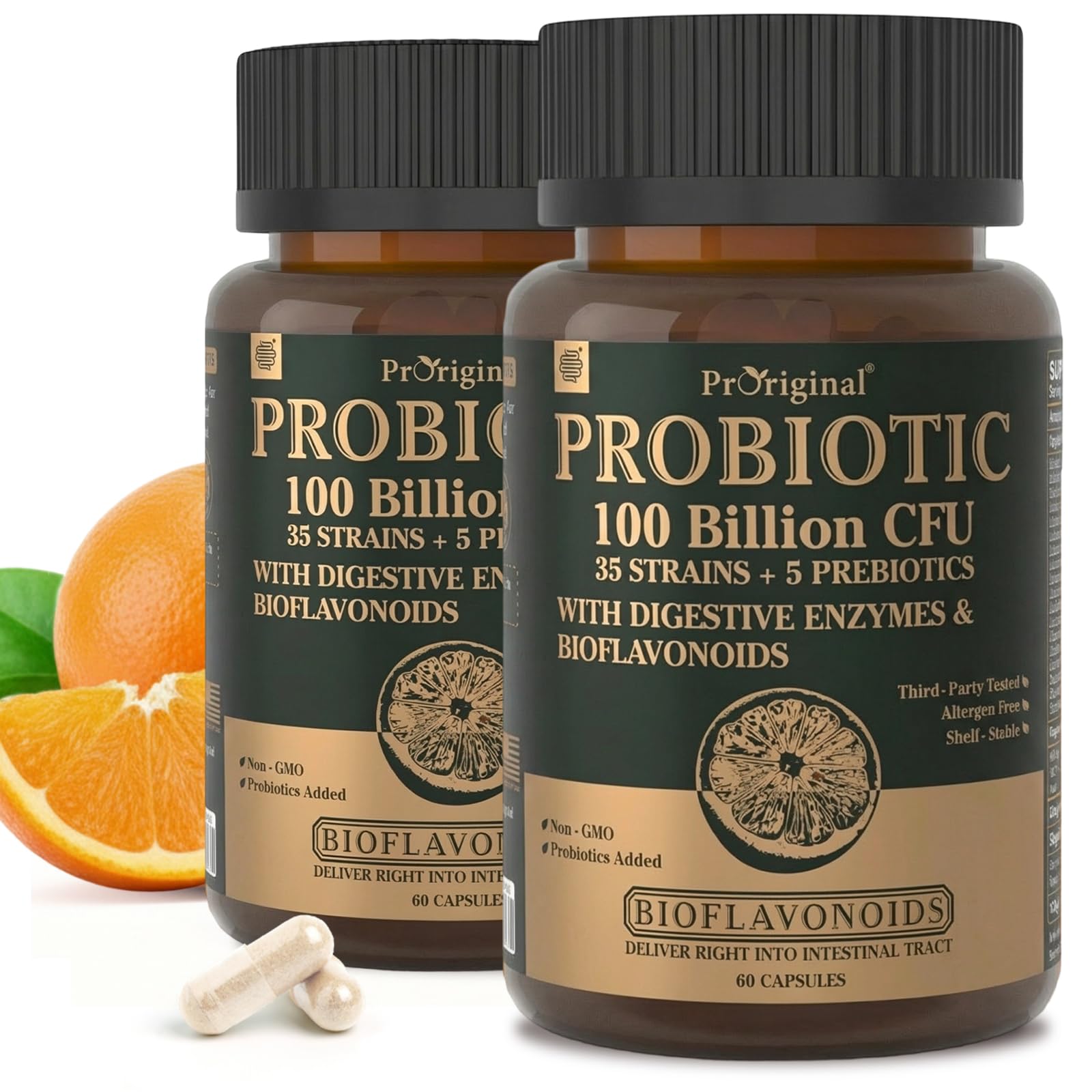 Probiotics with Prebiotics for Men and Women - 35 Strains Probiotic 100 Billion CFU for Gut & Digestive Health, Vegan Acidophilus Probiotics Supplement, Non-GMO Raw Probiotic 120 Caps
