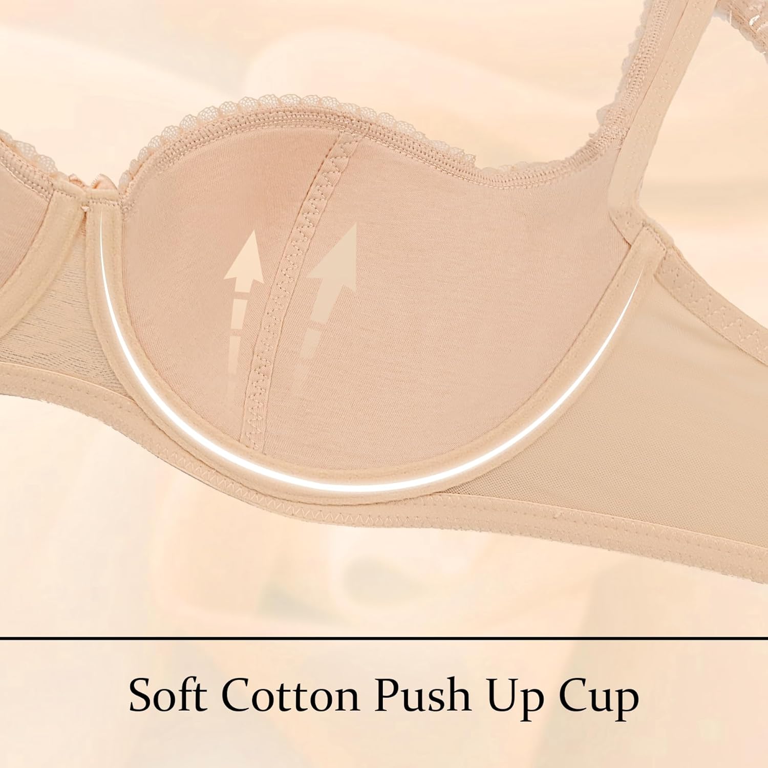 Demi Balconette Bra Underwire Half Push Up Cup Low Cut Balcony Sexy Bras for Women - Image 5