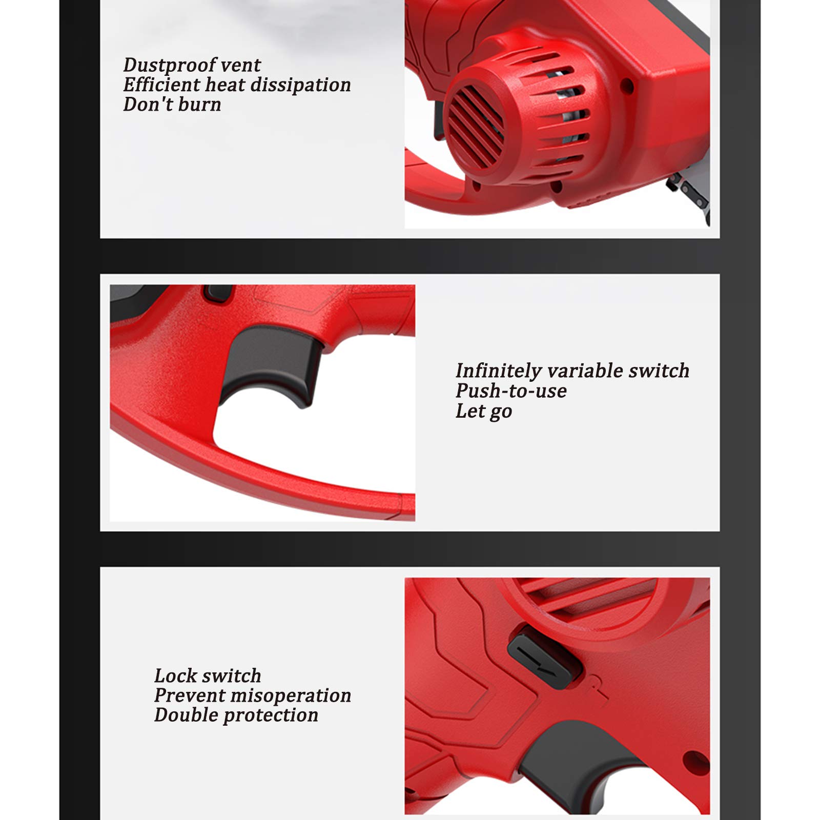 Minimotosierra inalámbrica, Sierra de Cadena portátil de 4 Pulgadas con batería Recargable para Cortar Madera, Ramas de árboles, Tijeras de podar, Patio, hogar y jardín