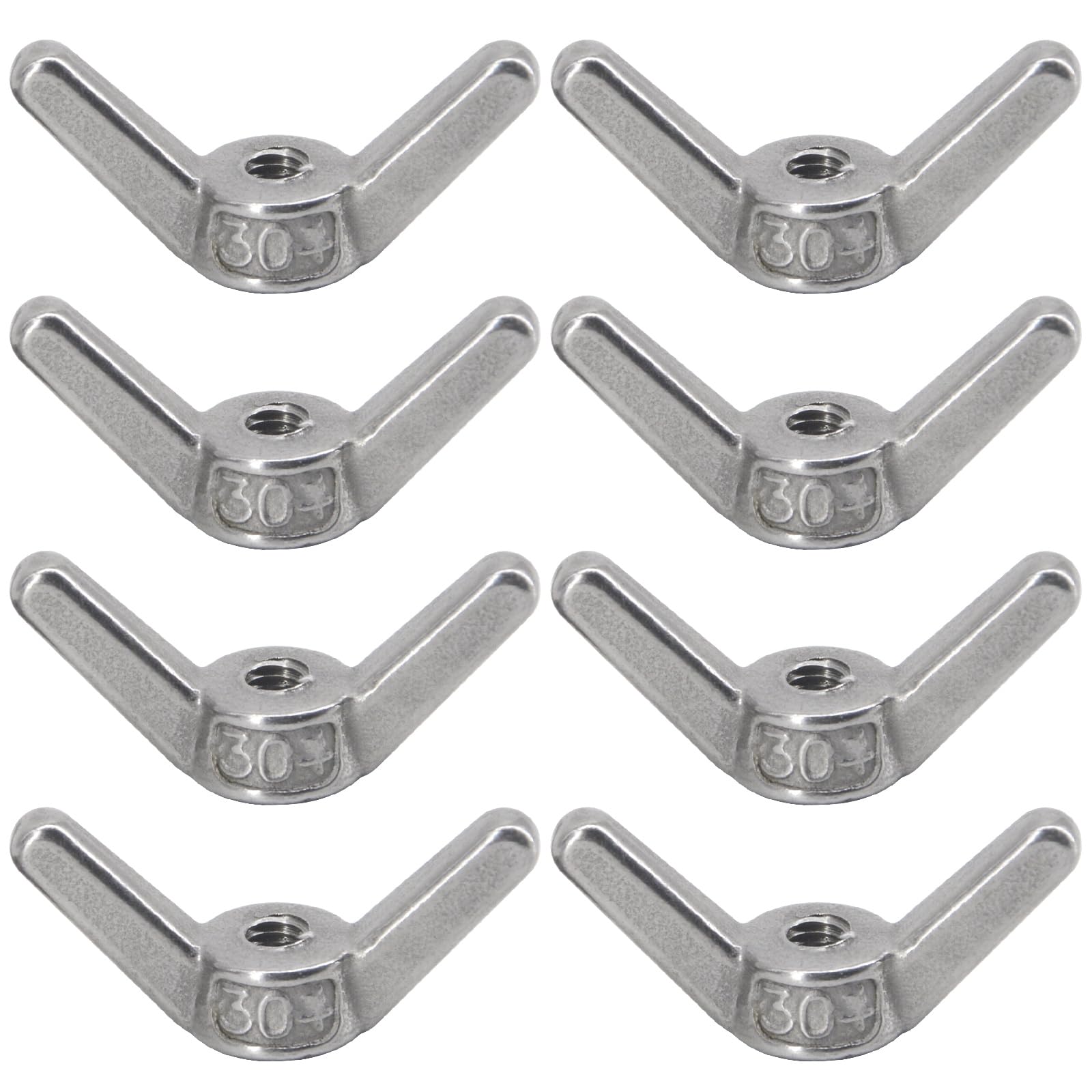 (8 Pieces) M12 Metric Thread Wing Nut 304 Stainless Steel Thumb Nut Fasteners Hardware