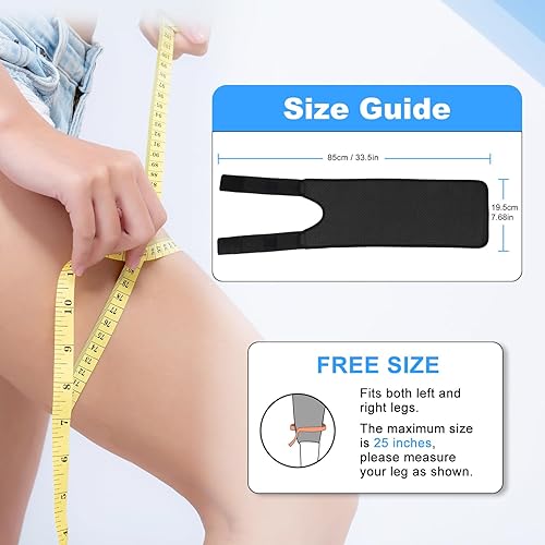 Miniatura 2 de supregear Soporte para muslo, envoltura cuádruple ajustable para isquiotibiales, manga de compresión de muslo de neopreno para músculos de la ingle