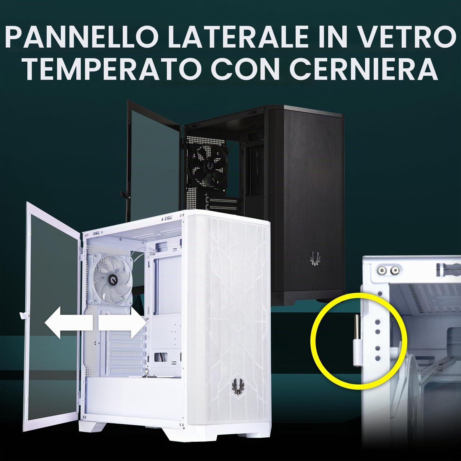 CAJA PC ATX SEMITORRE BITFENIX NOVA MESH SE TG 4ARGB VENTANA RGB NEGRA