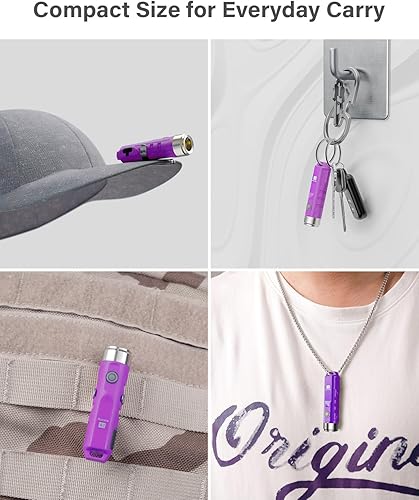 Miniatura 7 de RovyVon Aurora A1 G3 - Linternas de llavero USB C recargable, 650 lúmenes, mini linterna súper brillante, pequeña linterna EDC, equipo EDC al aire