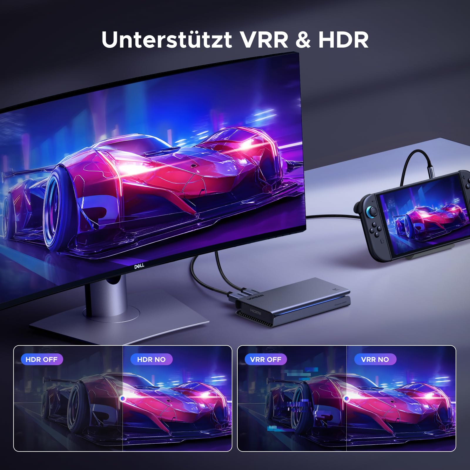 UGREEN 4K Capture Card, HDMI 2.1 4K144Hz Aufnahme und Passthrough, Niedriger Latenz, USB 3.2 Gen2 Game Capture Card für PS5/Xbox/Switch/Switch2/iPhone