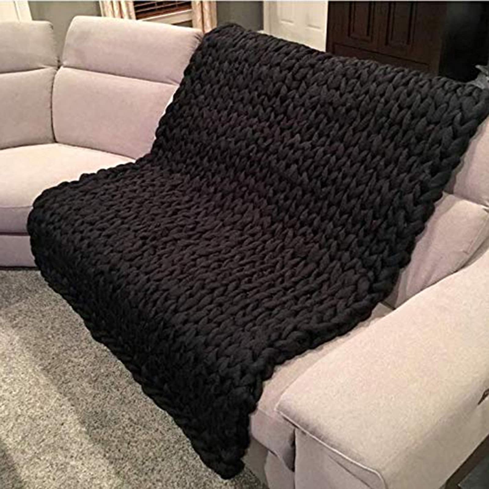 Coperta a maglia grossa, coperta di ciniglia lavorata a maglia a trecce fatta a mano, coperta a maglia con braccio, coperta gigante a maglia grossa per la decorazione della casa del divano della sedia