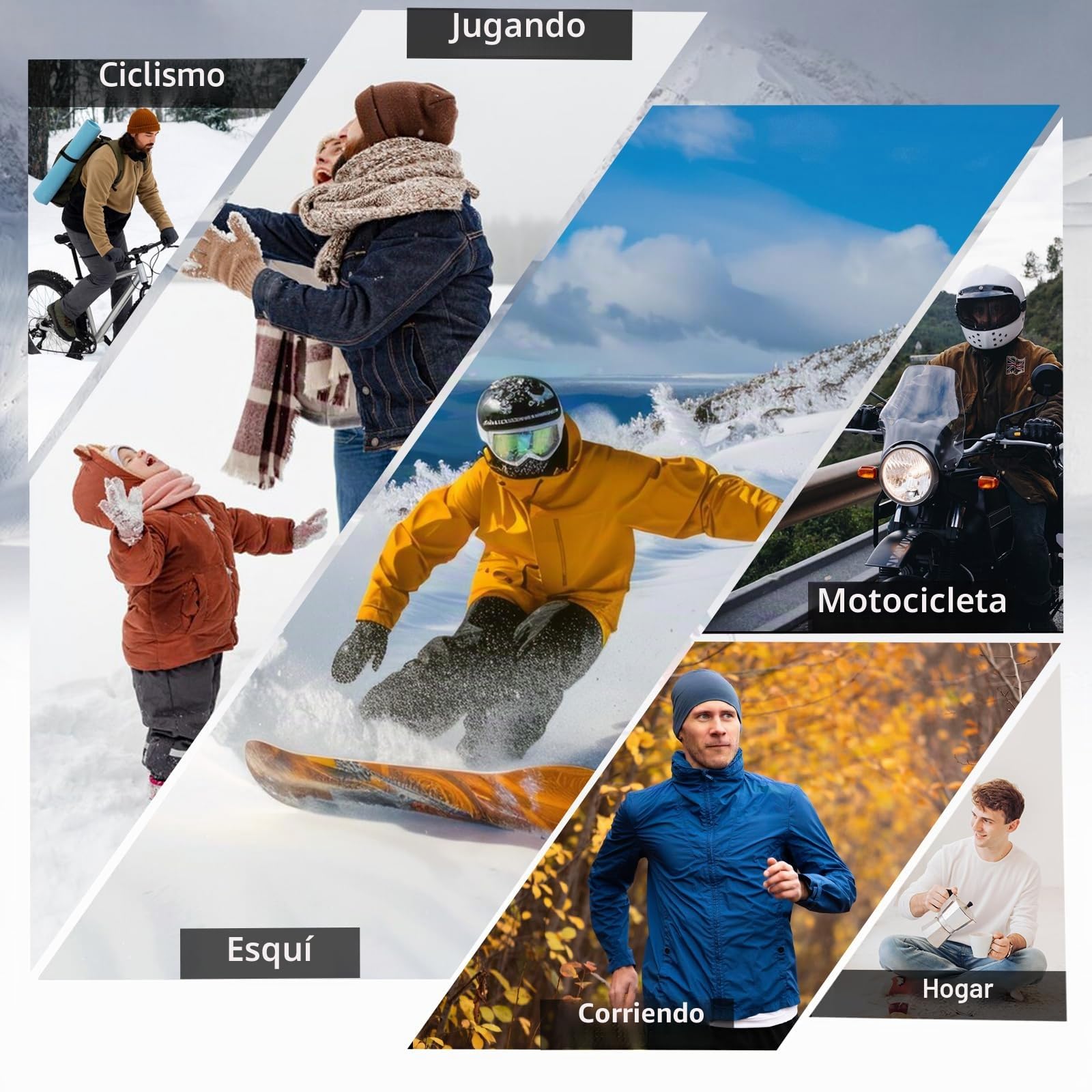 Ropa Interior Térmica Esqui Hombre para Running Montaña Ciclismo Fitness Invierno Otoño - Transpirable, Cálida y de Secado Rápido