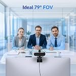 Streaming 4K Webcam avec capteur Sony, 1080P@60FPS, rapide PDAF Autofocus & Dual Mics, réglage automatique de la lumière, USB prêt à brancher, protection de la vie privée, 79° FOV – Parfait pour le streaming en direct, Zoom, Équipes & Appels
