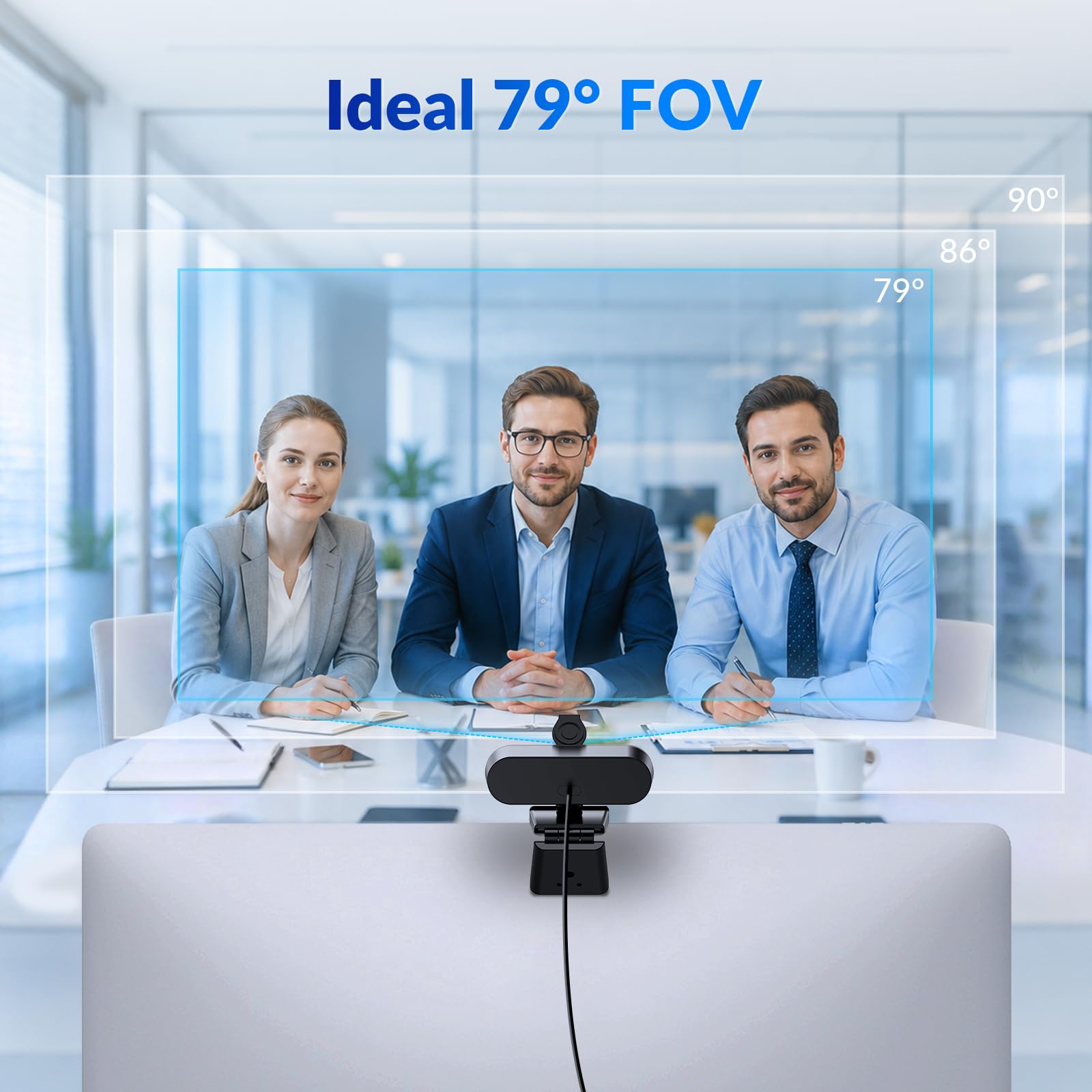 Kamera internetowa 4K z autofokusem PDAF+CDAF, mikrofony z podwójną redukcją szumów, 1080P@60 FPS, automatyczna korekcja światła, USB Plug & Play, osłona obiektywu prywatności, kąt widzenia 79°