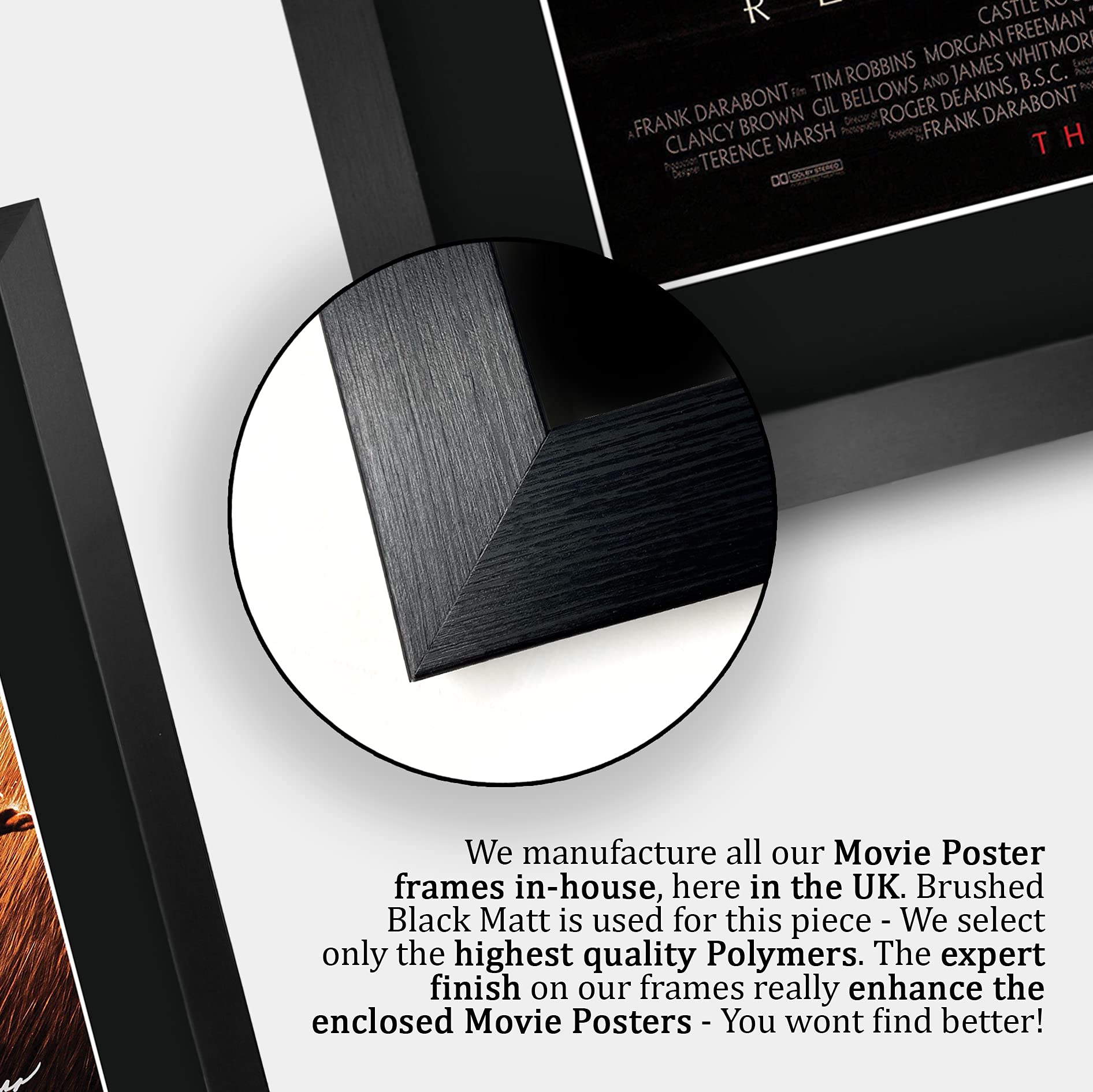 HWC Trading The Shawshank Redemption A3 Gerahmte Signiert Gedruckt Autogramme Bild Druck-Fotoanzeige Geschenk Für Tim Robbins Morgan Freeman Filmfans