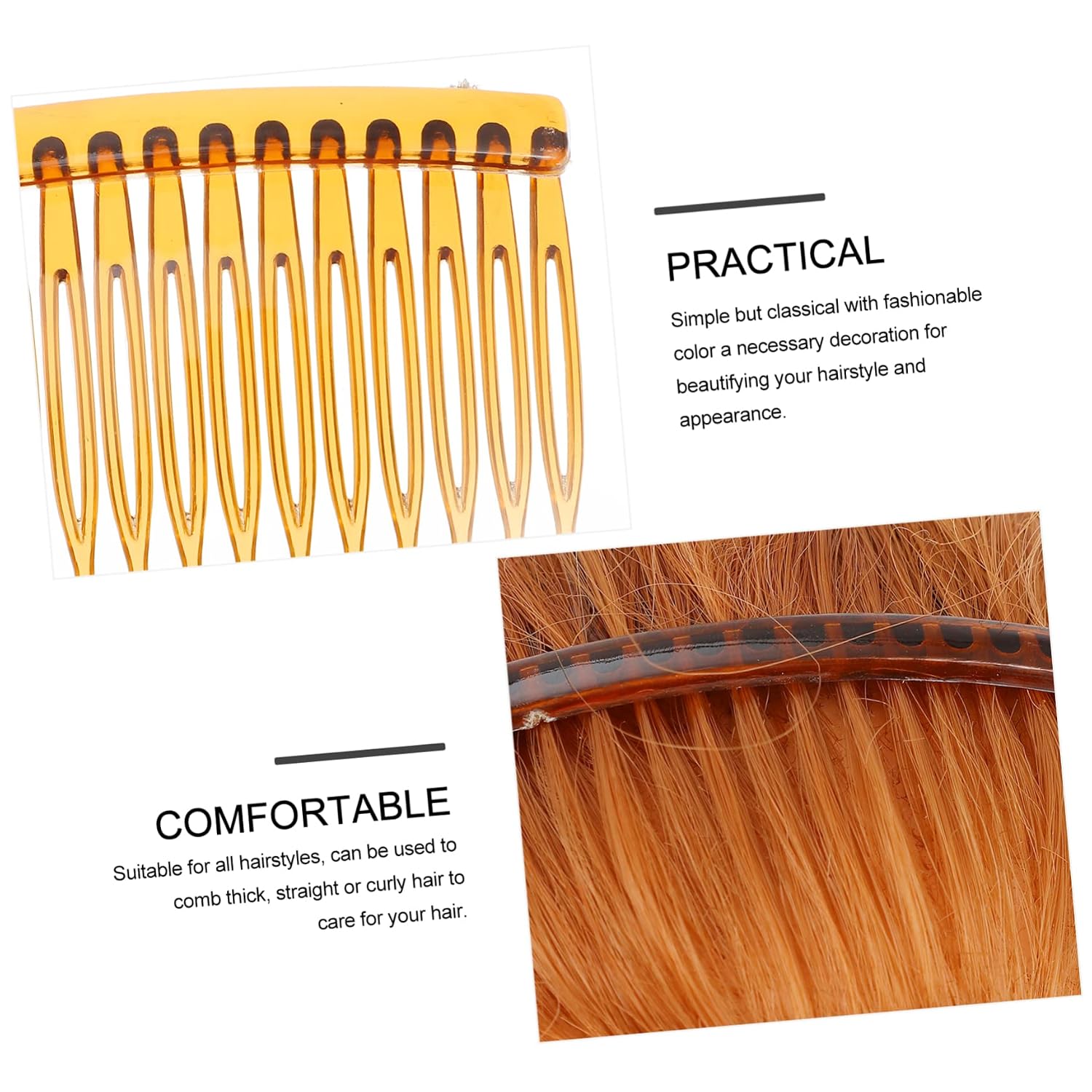 50pcs Plastic Side Hair Combs for Women Simple Adjustable Hairdressing Comb for Styling and Detangling for Girls and Travel