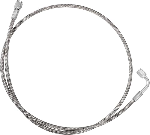 Miniatura 16 de AN3 - Línea de alimentación de aceite turbo de acero trenzado de 90 grados a extremo de manguera recta, turbocompresor remoto de 42 pulgadas, línea