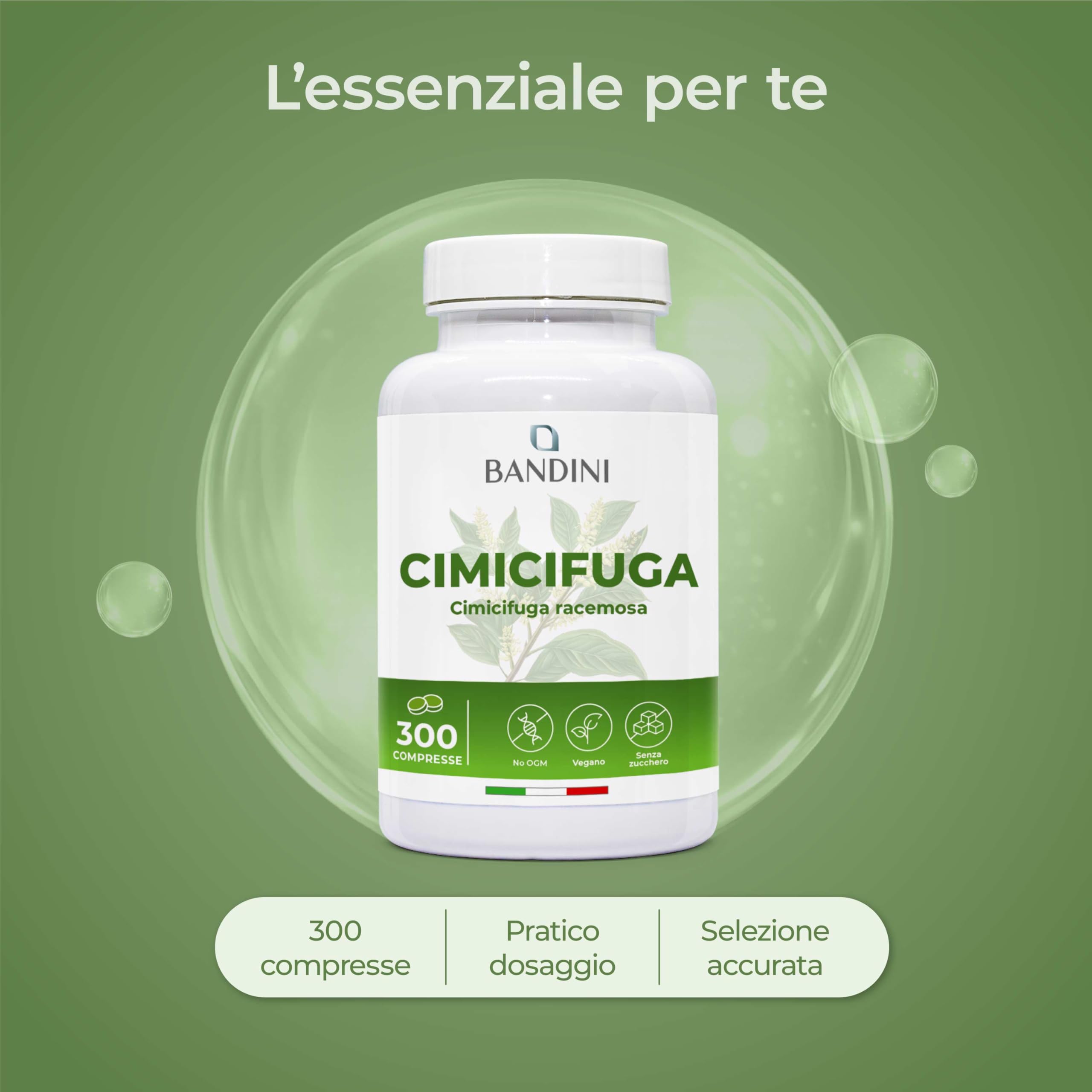 Bandini® Cimicifuga 300 compresse | Supporto all’Equilibrio Quotidiano con Estratti Vegetali di Qualità e Purezza | 300 mg per dose giornaliera | Cimicifuga racemosa o Actaea racemosa