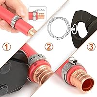 Vista 4 de Paquete de 40 abrazaderas de manguera de oreja individual de 0.236 a 0.276 pulgadas, abrazaderas PEX de acero inoxidable, abrazaderas de manguera