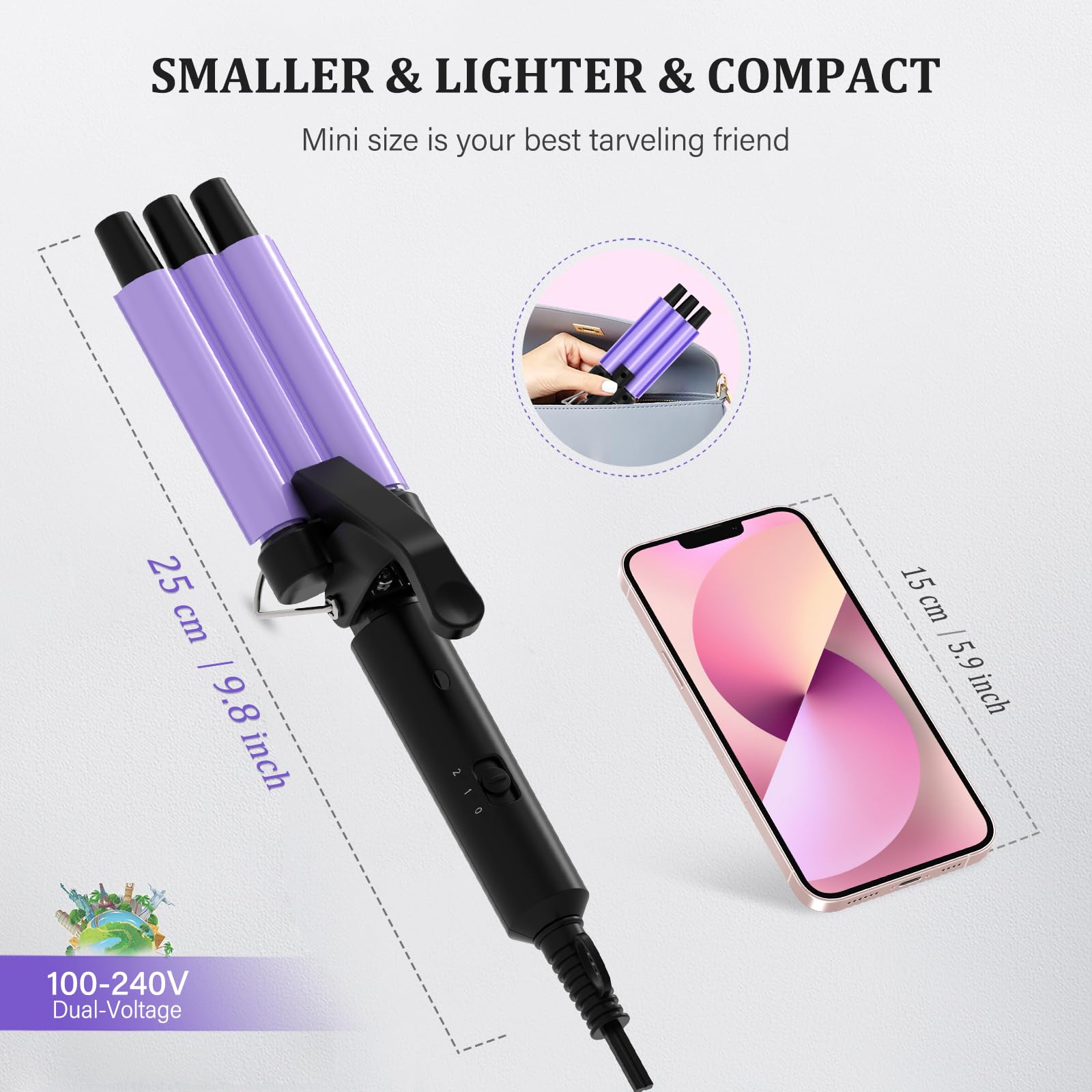 janelove Upgraded Mini Hair Waver for Short & Medium Hair, 13MM Curling Wand, 0.45lb Lightweight - Image 2