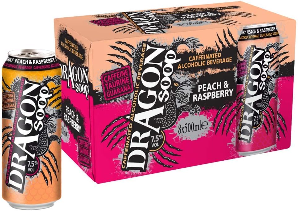 Dragon Soop Peach & Raspberry 500ml, Case of 8 Amazon.co.uk Grocery