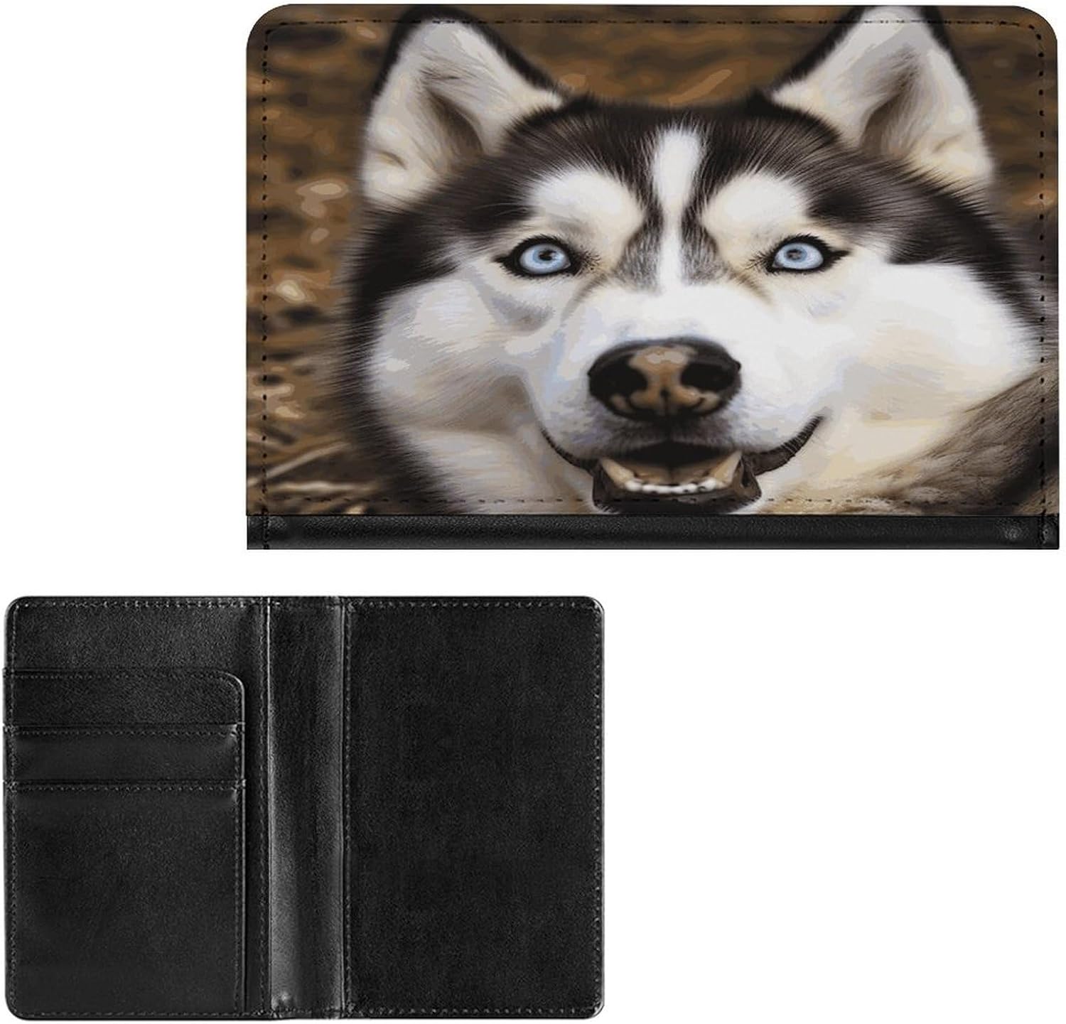 Stupid Husky Dog Passport Holder for Travel image 2