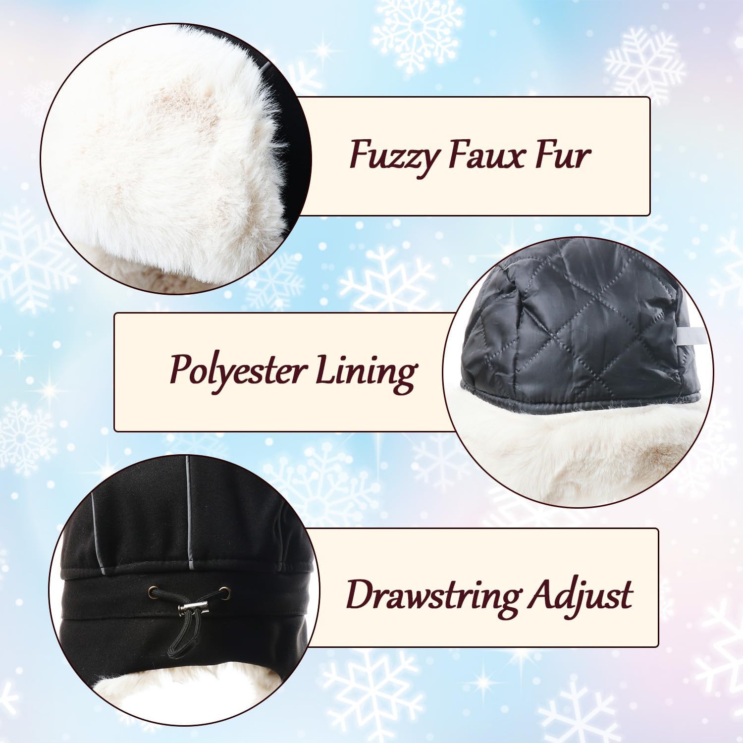 Aviator Hat and Goggles for Vintage Pilot Costume Set Fur Trapper Hat with Earflaps and Helmet Goggles for Adult Men Women - Image 5