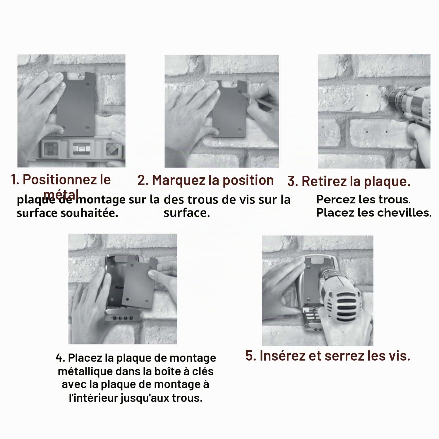 MASTER LOCK Sécurité renforcée pour clés - Certifié - Résistant aux intempéries - Fixation murale