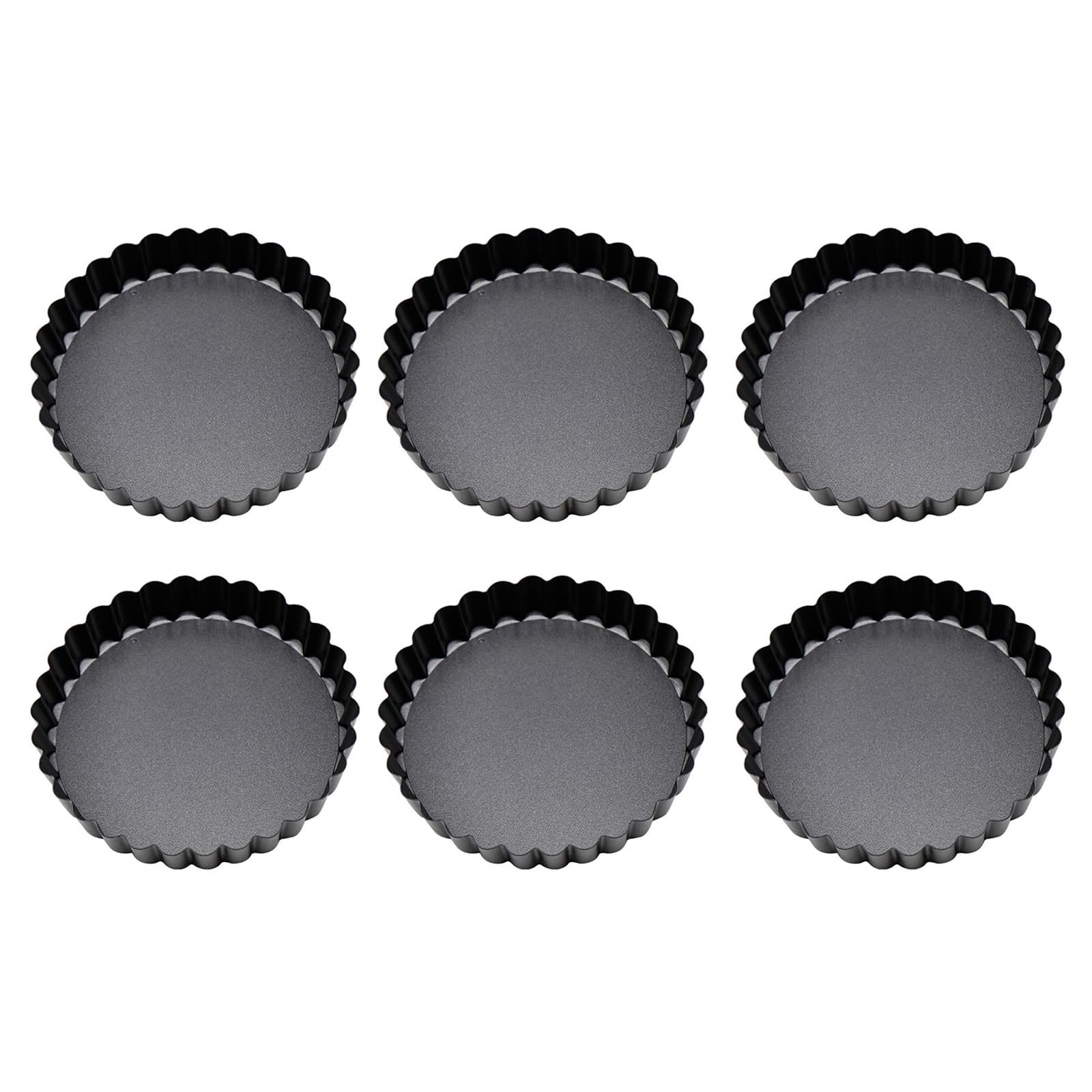 Tsophreniq 6 PCS Fluted Tart Pans Molds with Non Stick Coating Eggs Tart Small Cupcake Mold Baking Lover Small Baking
