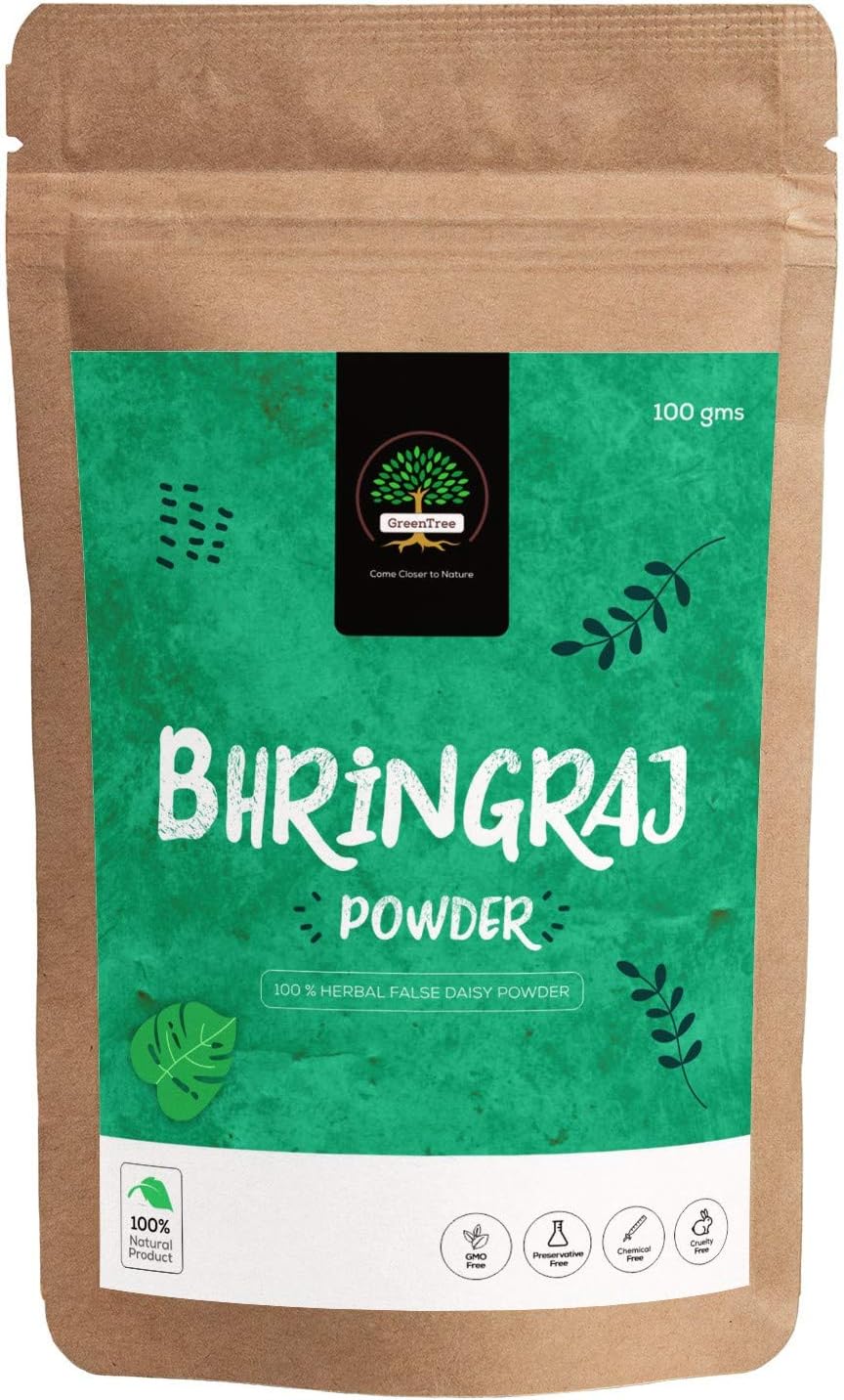 GreenTree Herbal Bhringraj Powder for Hair Growth and Nourishment (100 Gms)