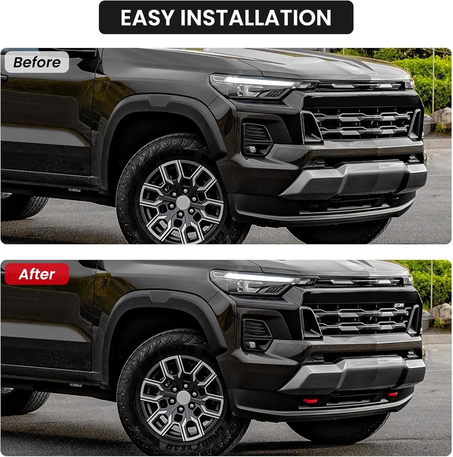 Front Tow Hooks Covers Only for Colorado Z71 ZR2/GMC Canyon 2026-2023 (Not Round Hook), Hitch Cover Customized Compatible with Chevy Colorado/GMC Canyon Accessories 2026-2023 (Red)