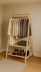 Arara De Madeira Dobravel Expostior Closet Pinus Sapateira