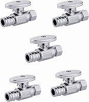 Vista 11 de EFIELD Pex-a Válvula de tope de ángulo de giro de 1/4 de 3/8 pulgadas de diámetro exterior de compresión x expansión de 1/2 pulgada (F1960) latón