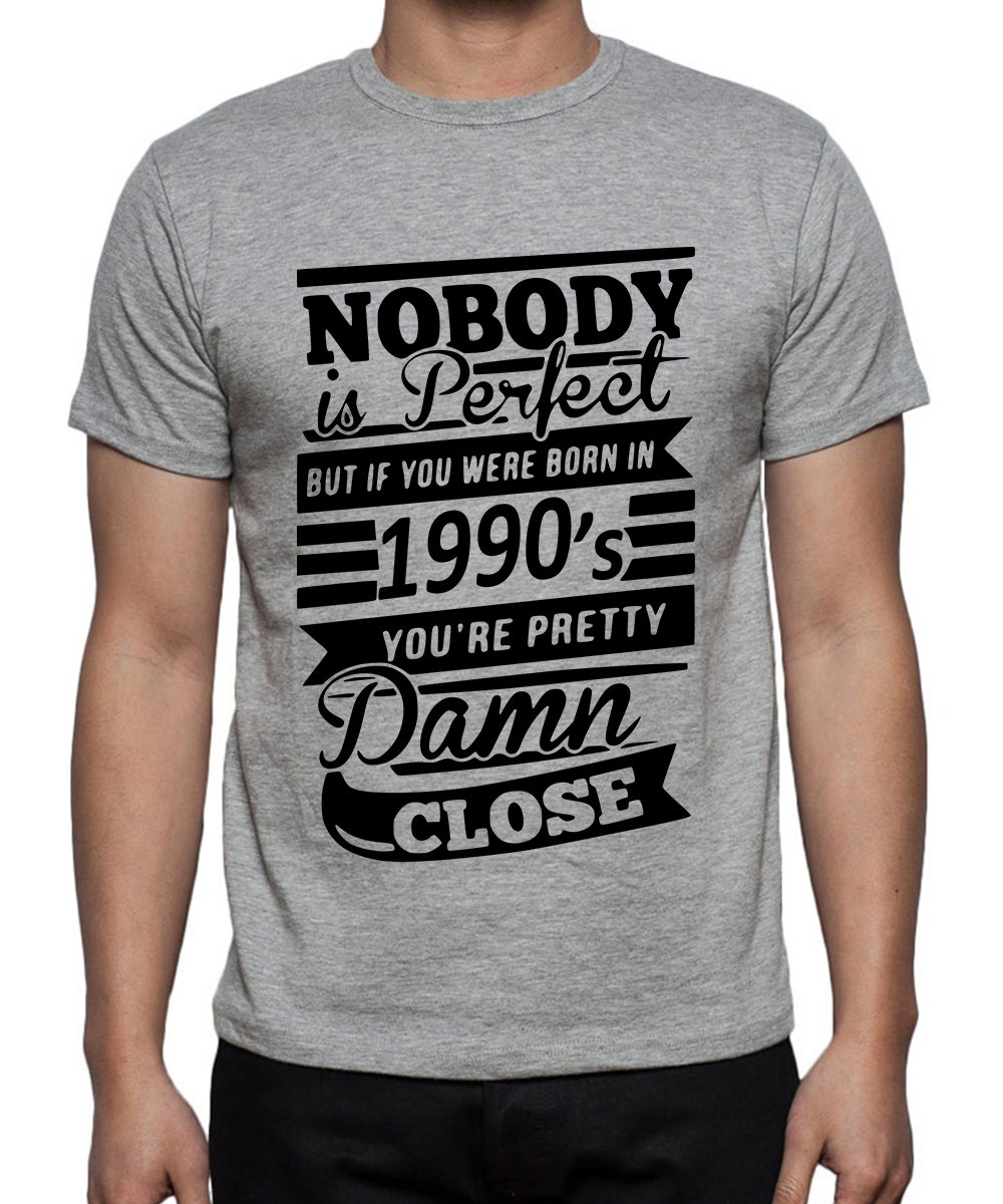 CaseriaMen's Cotton Printed T-Shirt -1990 Damn Close | 100% Cotton | Half Sleeves | Regular Fit | Printed | Round Neck | Graphic T Shirt