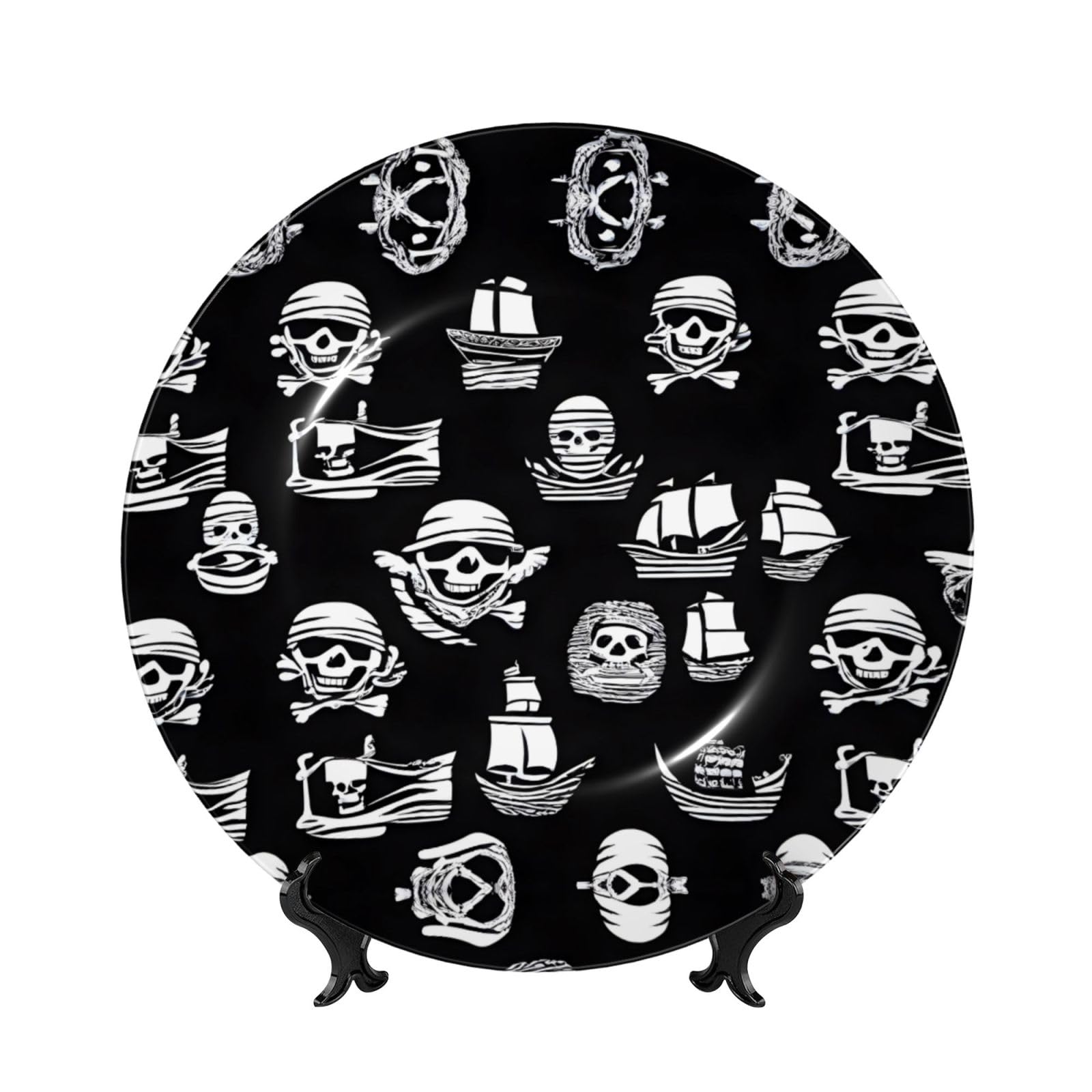 Platos decorativos de piratas con soporte de mesa para salon