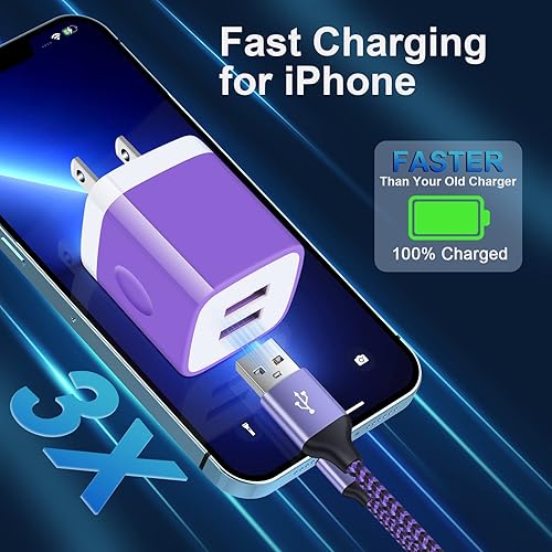 Miniatura 2 de Bloque de cargador USB, cargador de pared USB doble, paquete de 3 unidades de bloque de carga rápida, caja de carga, cubo de alimentación de