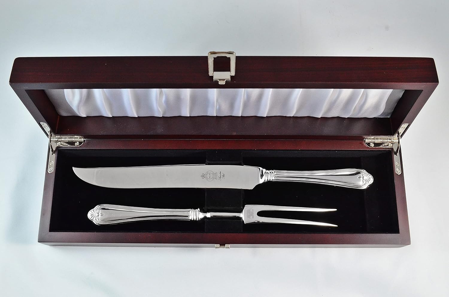 Jesmond Stainless Steel 2 Piece Carving Set Cased Made In Sheffield England
