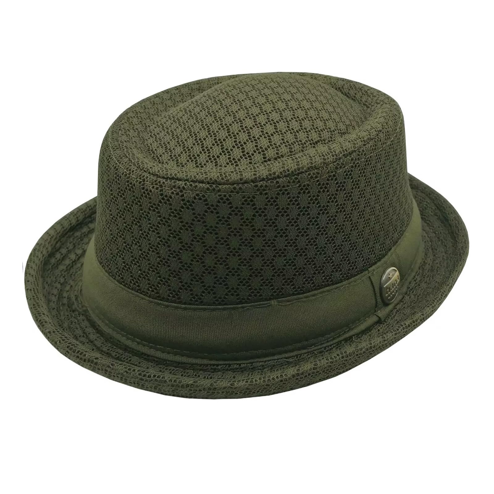 RUIXIA Chapeau Melon D'été Maille Respirant pour Homme Femme Chapeau Plat de Plage D'été Fedora Vintage pour La Plage Voyage Les Fêtes