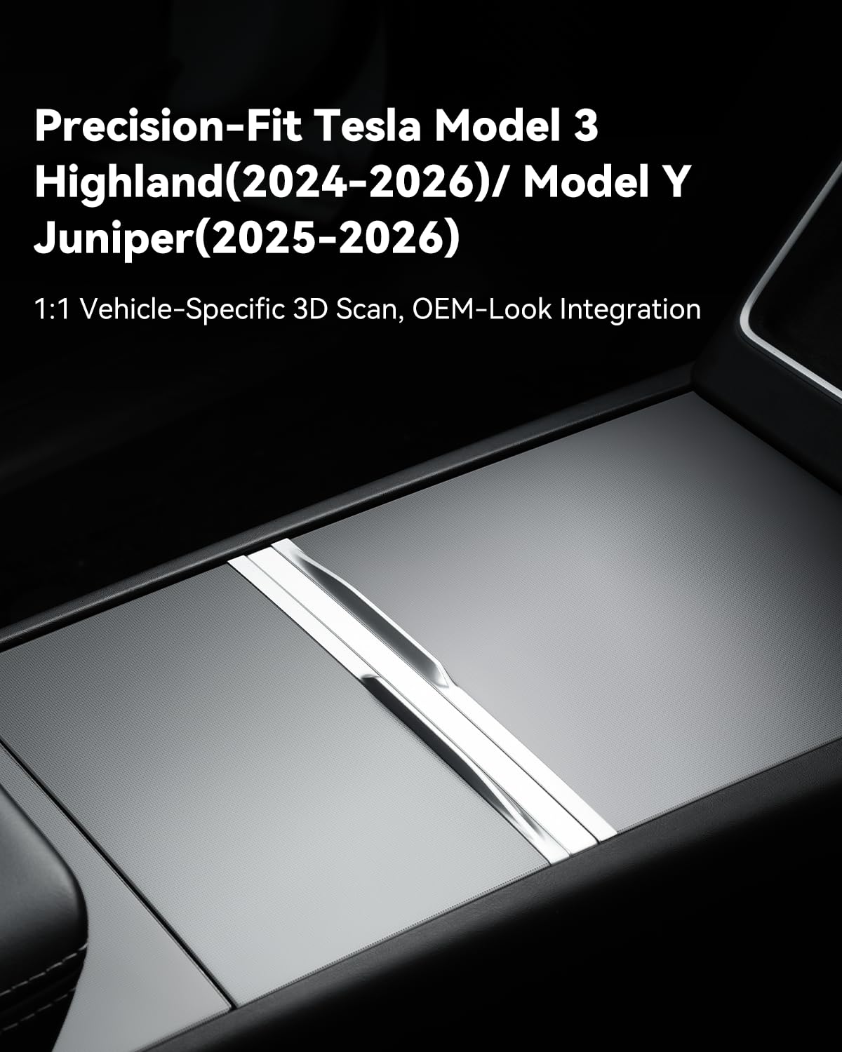 YONZEE Cargador de teléfono USB 4 en 1 para Tesla Model Y Juniper 2026 2025 y Model 3 Highland 2024-2026, carga rápida de 65 W, estación de acoplamiento de consola central con 2 cables retráctiles de