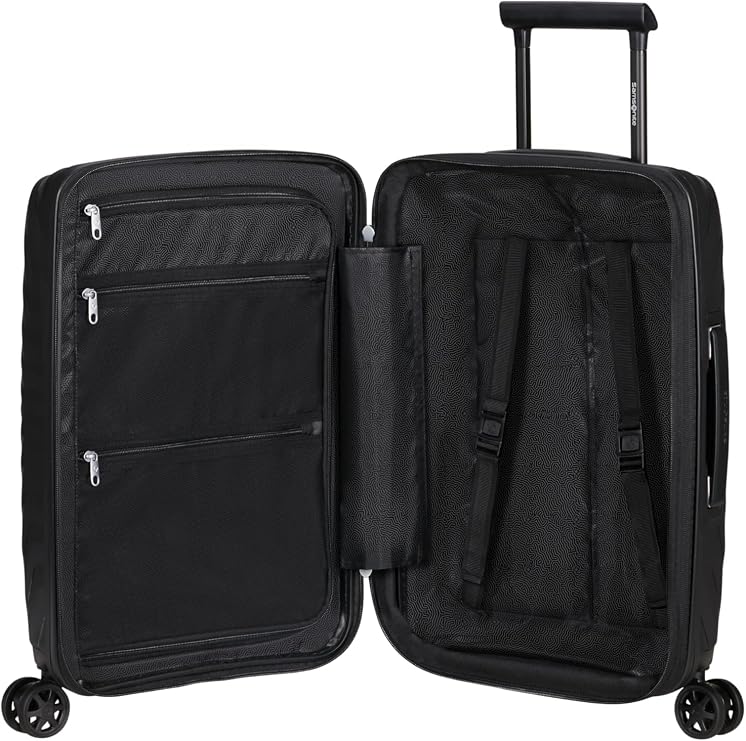 Samsonite Neo Flux - Spinner M, Expandable Suitcase, 68 cm, 86/96 L, Black (Black)