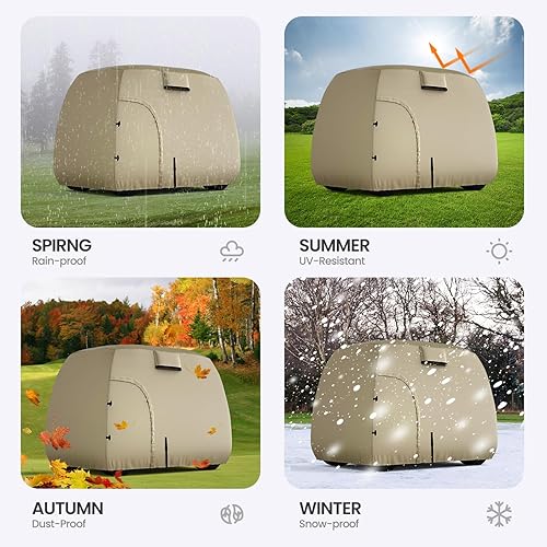 Miniatura 4 de NBXPOW 600D Golf Cart Cover Heavy Duty Waterproof Golf Cart Covers Universal Fits for Most 2 or 4 Passenger Club Car, EZGO, Yamaha