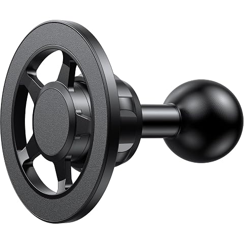 Magnetic Cell Phone Holder Base with 1 Ball for MagSafe iPhone 12-17 Series Compatible with RAM mounts and