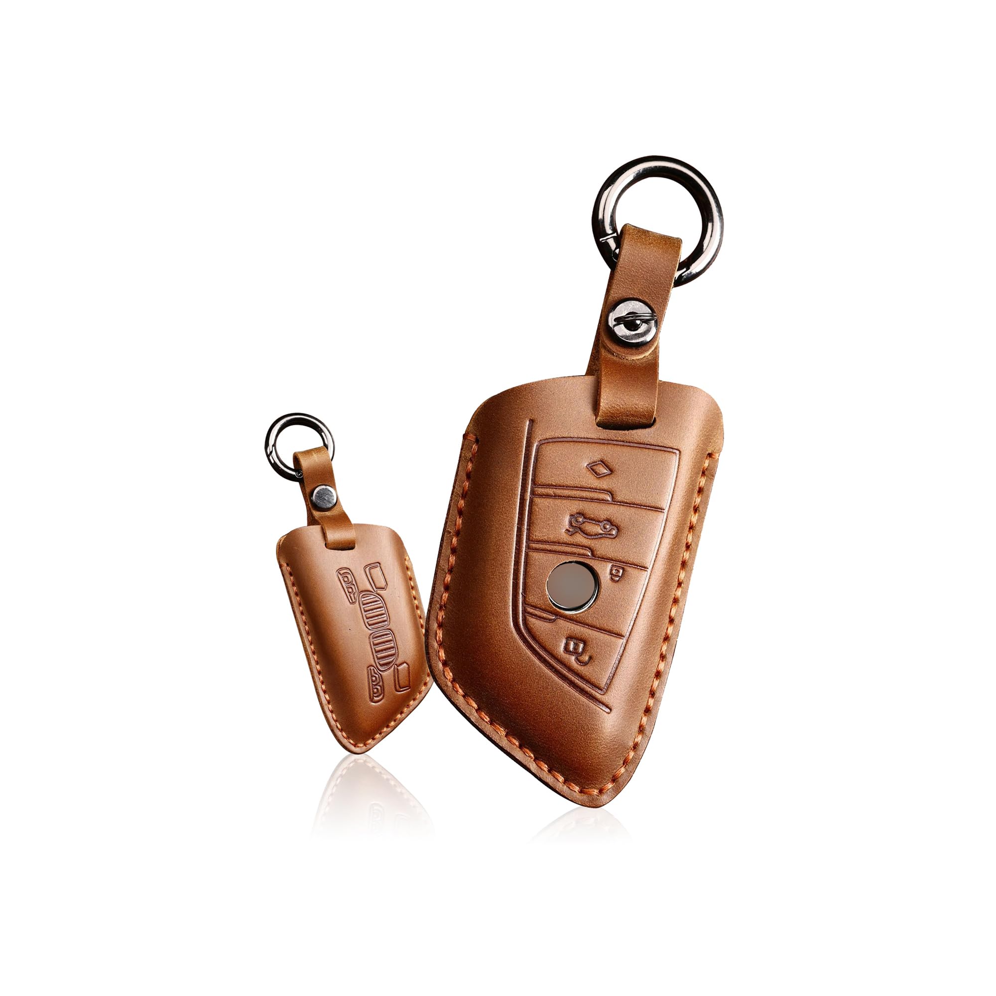 Ontto PU Leder Autoschlüssel Hülle Für BMW 1er 3er 5er 7er X1 X5 X6 Z4 - Rosa Mit Anhänger