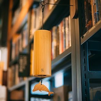 LingTing Bamboo Wind Chimes for Sound Healing, Meditation, Relaxing Emotions,Chord Wind Chimes Hand-Cranked Wind Chimes Unique Decor Gardening Gift for Outdoor Decoration(Dm-Rain)