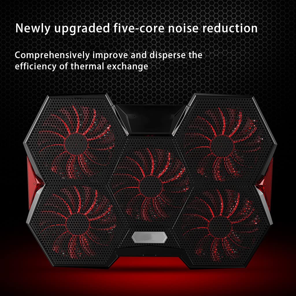 Coolcold - Radiador para ordenador portátil, placa base de regulación de velocidad, ventilador de refrigeración LED para juegos, portátil, soporte de refrigeración para tabletas de 12 a 17