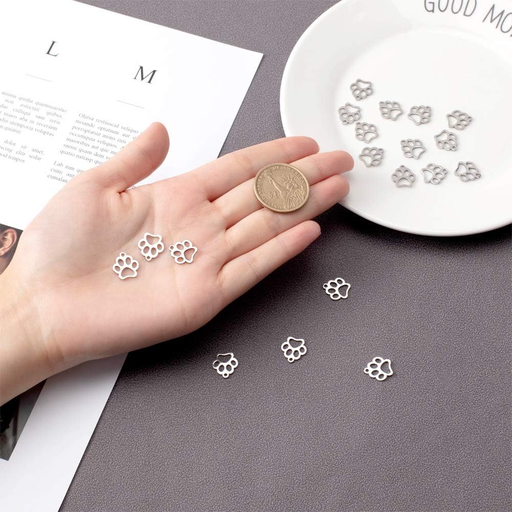UNICRAFTALE 20pcs 12.9mm Dog Paw Prints Pendants 304 Stainless Steel Charms Tones 1.5mm Small Hole Dog Paw Charm Metal Material Pendant for DIY Necklace Bracelet Jewelry Making Craft - Image 5