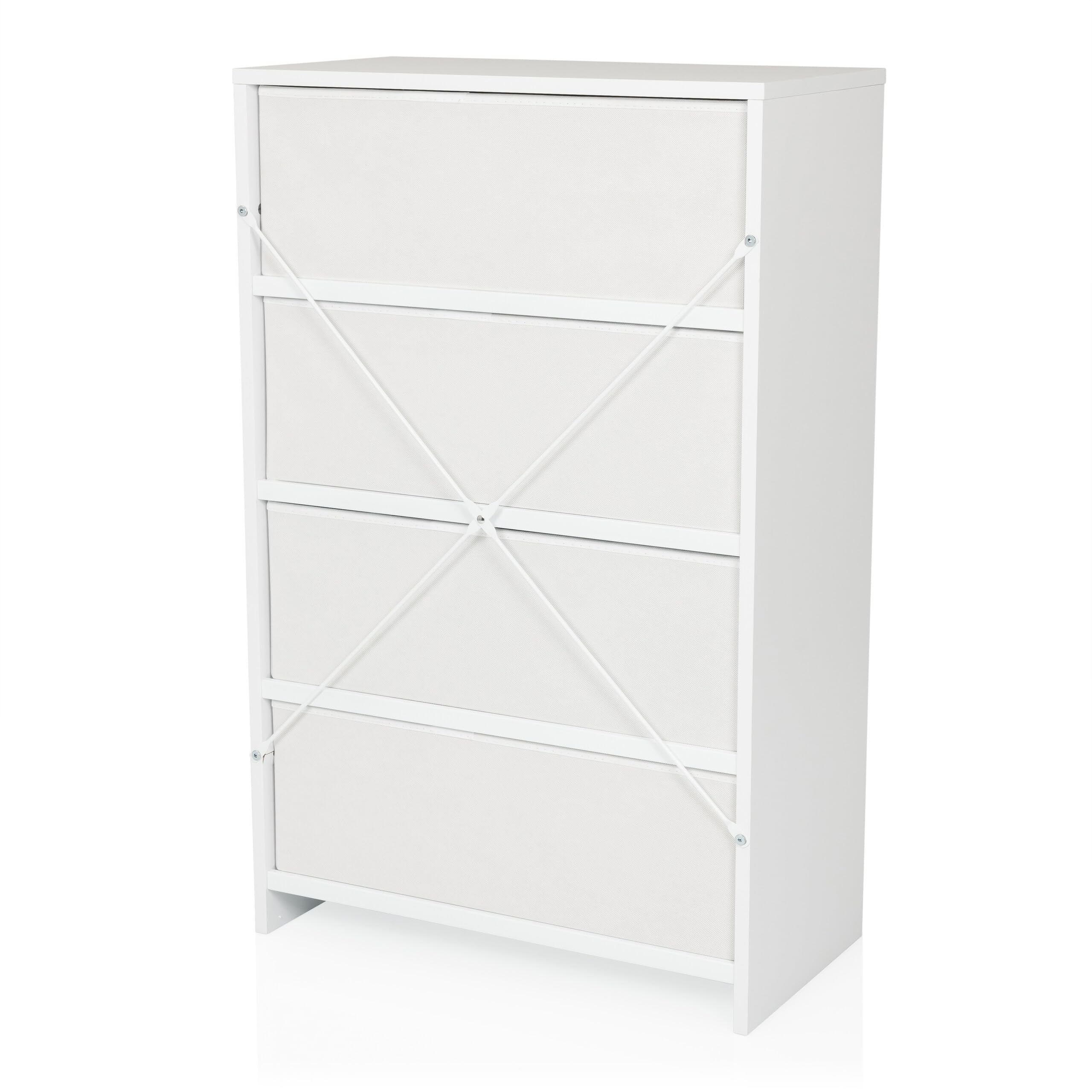 Cassettiera a 4 cassetti ESTORIA 58x30x91,5 cm Cassettiera in stile scandi per ufficio camera da letto soggiorno, bianco