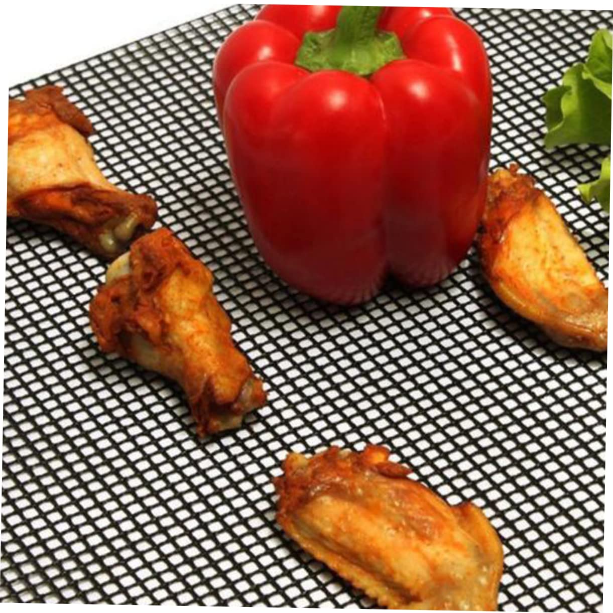IWOWHERO 2pcs Bbq Grill Cleaning Mesh Non-stick Grilling Mats Bbq Grids for Gas Grill