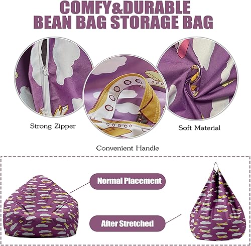 Miniatura 4 de Funda para silla puff para niños y adultos (sin relleno), funda suave para sofá cama, lavable, de gran tamaño, para sala de estar, interior,