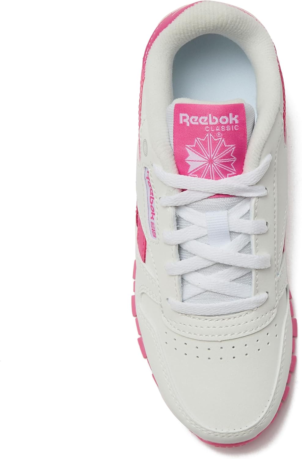 Reebok Classic Leather Step N Flash 2.0 LED Light Up Boys and Girls Sneakers, Lightweight Tennis or Athletic Shoes, Little Kids and Toddler Size 11-3 1 Little Kid White/True Pink image 4 of 6 B0D71MH4ZC