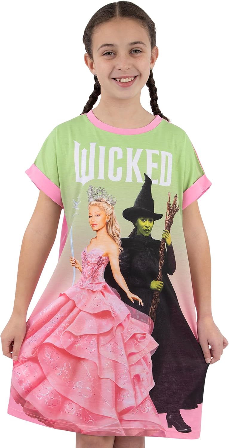 wicked Pajamas | Girls Sleep Shirt | Glinda And Elphaba Girls Nightgown - Image 2