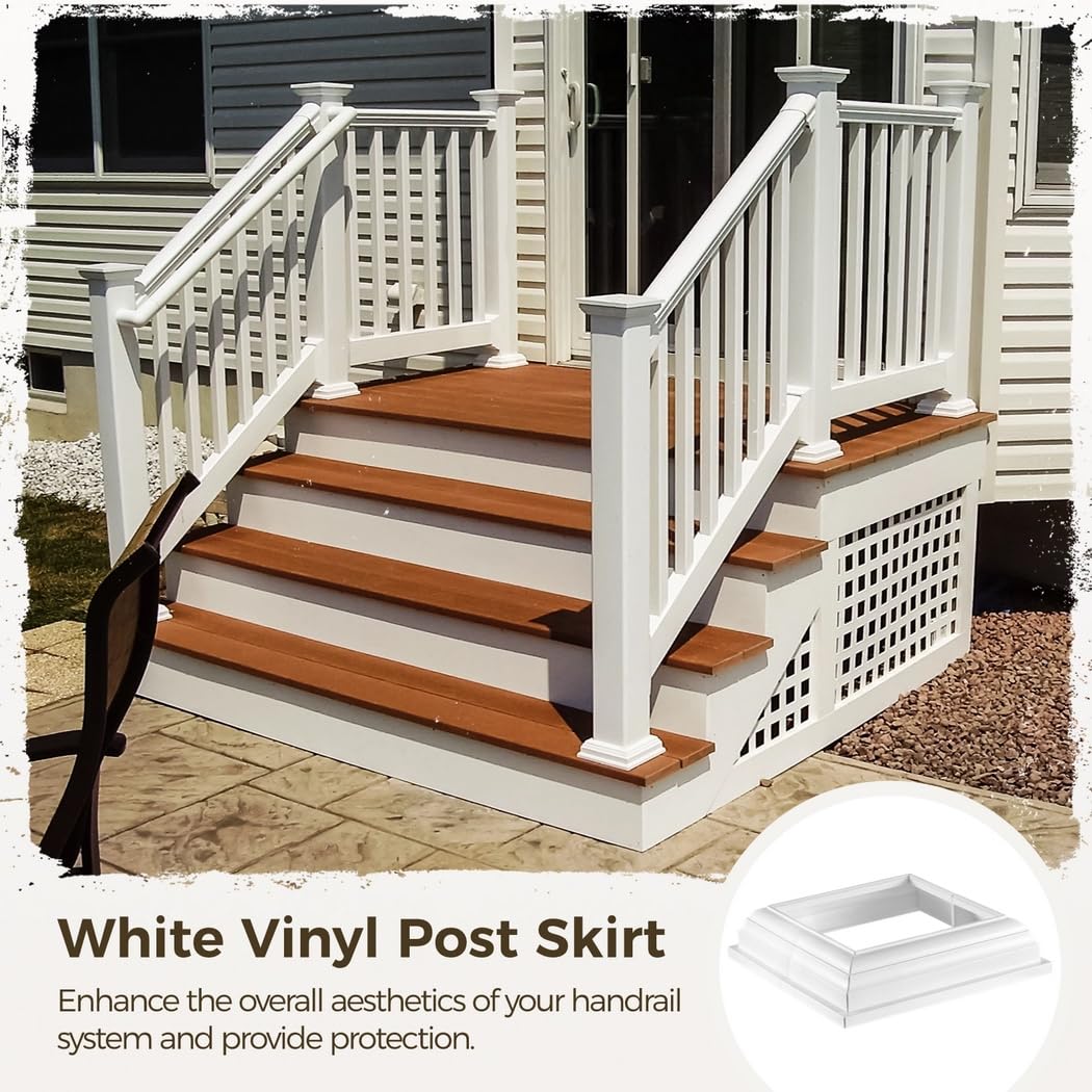 YOFAPA 4 Pcs Vinyl Post Skirts, 4x4 Split Style Vinyl Fence Post Skirts, White Post Sleeves - Image 3