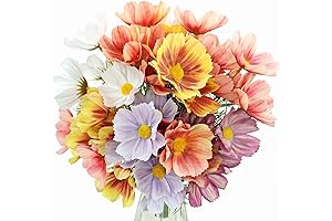 6 Bundles Faux Wild Flowers Artificial Silk Outdoor Fake Wildflowers Bouquet for...
